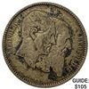 1880 Belgium Silver 1 Franc NEARLY UNCIRCULATED