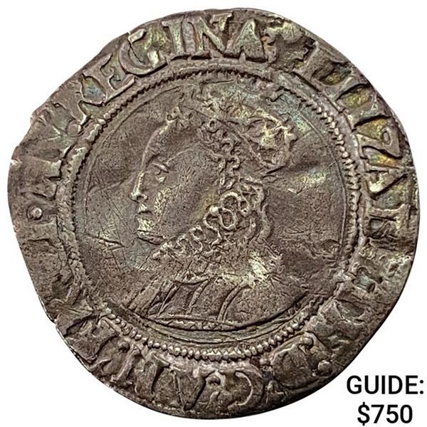1560-1561 Great Britain Silver Groat- Elizabeth I NEARLY UNCIRCULATED