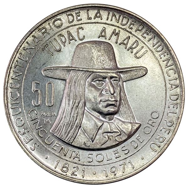 1971 Peru Silver 50 Soles UNCIRCULATED