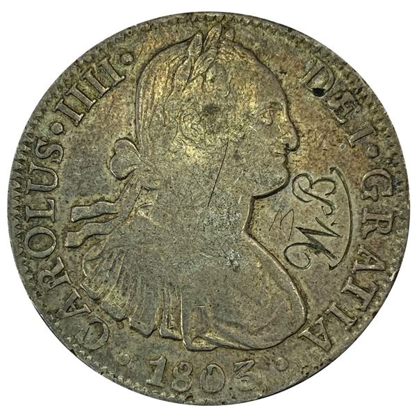 1803Mo FT Mexico Silver 8 Reales NEARLY UNCIRCULATED