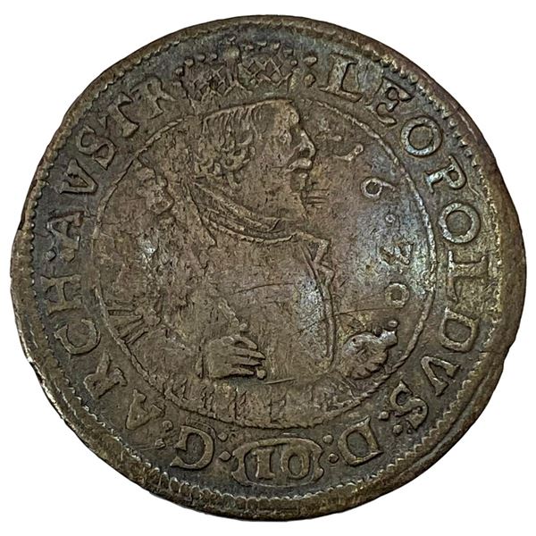 1630 Austria Silver 10 Kreuzer NEARLY UNCIRCULATED