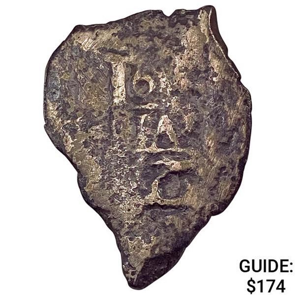 1500-1600's Spanish Empire Silver 1 Reales Cob NEARLY UNCIRCULATED