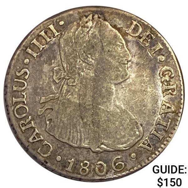 1806 JP Peru Silver 2 Reales CLOSELY UNCIRCULATED