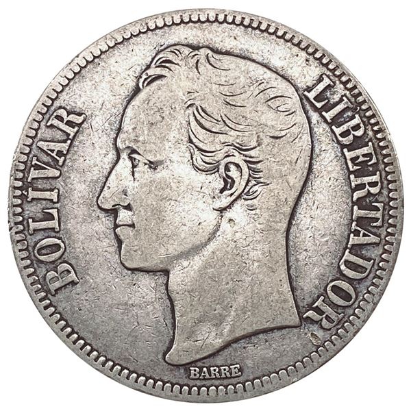 1936 Venezuela 5 Bolivares NEARLY UNCIRCULATED