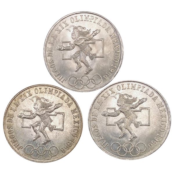 [3]1968 Mexico Silver 25 Pesos Olympics GEM BU