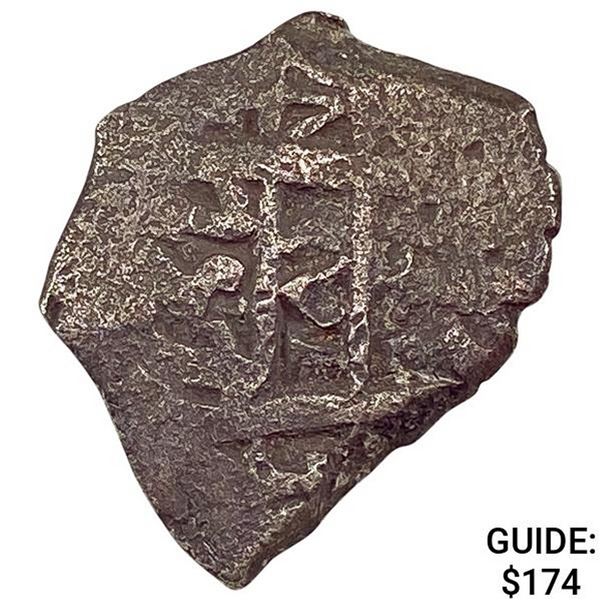 1500-1600's Spanish Empire Silver 1 Reales Cob NEARLY UNCIRCULATED