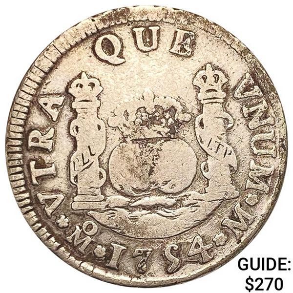 1745Mo M Mexico Silver 2 Reales ABOUT UNCIRCULATED