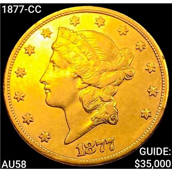1877-CC $20 Gold Double Eagle CHOICE AU