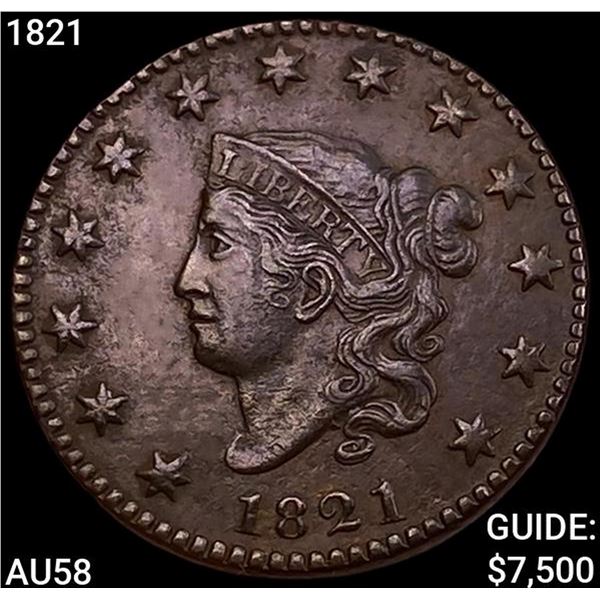 1821 Coronet Head Large Cent CHOICE AU