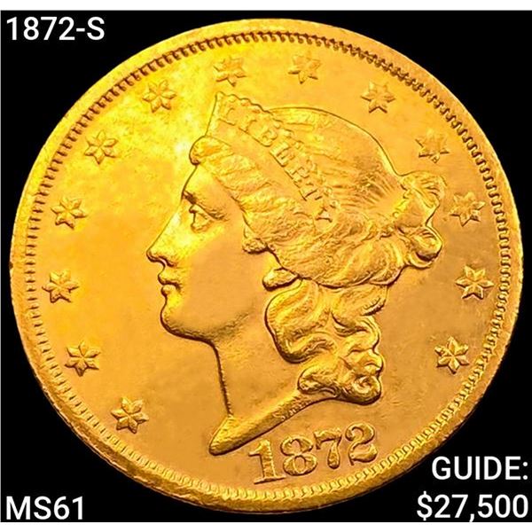 1872-S $20 Gold Double Eagle UNCIRCULATED