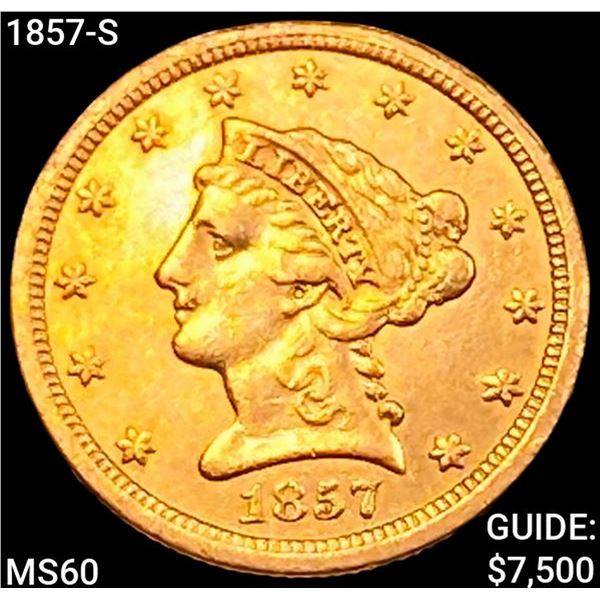 1857-S $2.50 Gold Quarter Eagle UNCIRCULATED