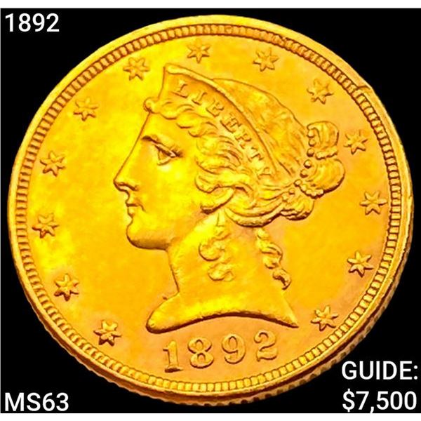 1892 $5 Gold Half Eagle CHOICE BU