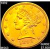 Image 1 : 1892 $5 Gold Half Eagle CHOICE BU