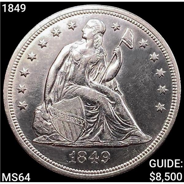 1849 Seated Liberty Dollar CHOICE BU