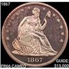 Image 1 : 1867 Seated Liberty Half Dollar GEM PROOF CAM