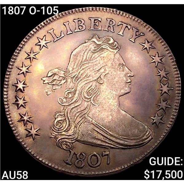 1807 O-105 Capped Bust Half Dollar CHOICE AU
