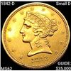 Image 1 : 1842-D Small D $5 Gold Half Eagle UNCIRCULATED