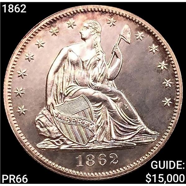 1862 Seated Liberty Half Dollar SUPERB GEM PROOF