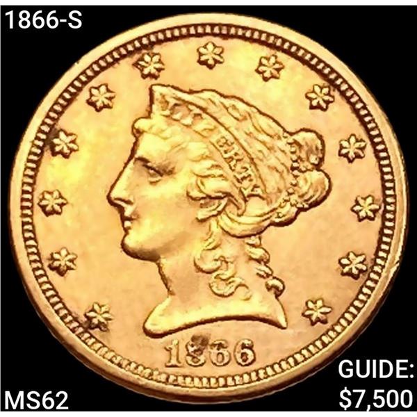 1866-S $2.50 Gold Quarter Eagle UNCIRCULATED