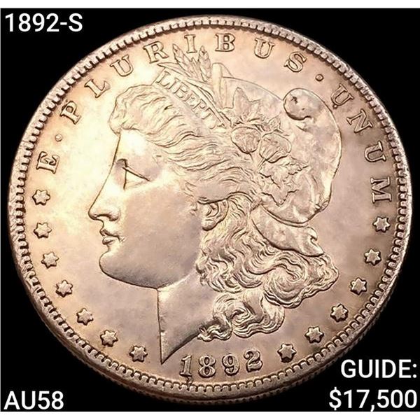 1892-S Morgan Silver Dollar CHOICE AU