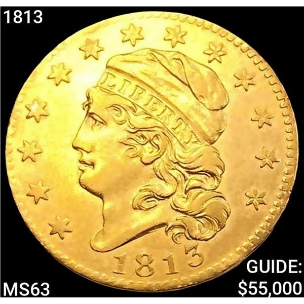 1813 $5 Gold Half Eagle CHOICE BU