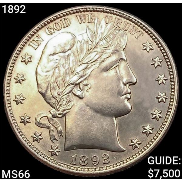 1892 Barber Half Dollar GEM BU
