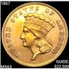 Image 1 : 1867 $3 Gold Piece CHOICE BU