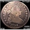 1798 15 Stars Sm Eagle Draped Bust Dollar LIGHTLY CIRCULATED
