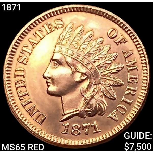 1871 Indian Head Cent GEM BU RD
