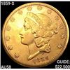 1859-S $20 Gold Double Eagle CHOICE AU