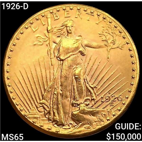 1926-D $20 Gold Double Eagle GEM BU