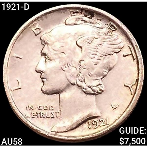 1921-D Mercury Dime CHOICE AU
