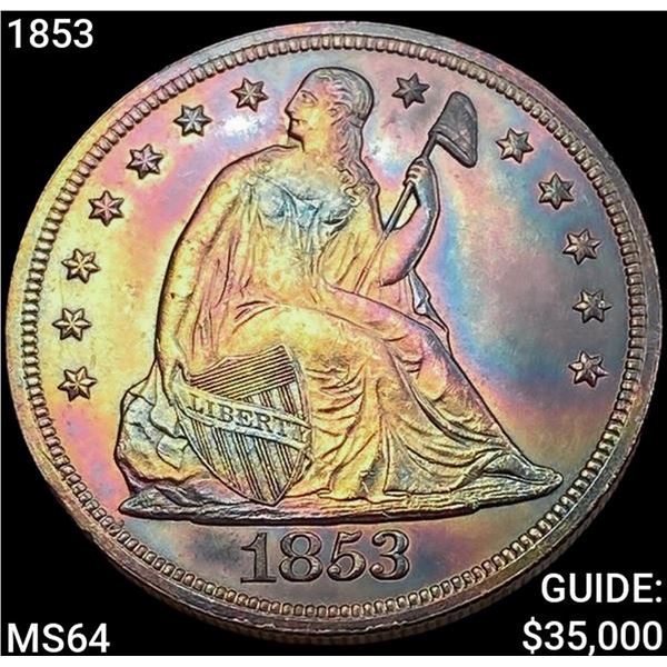 1853 Seated Liberty Dollar CHOICE BU
