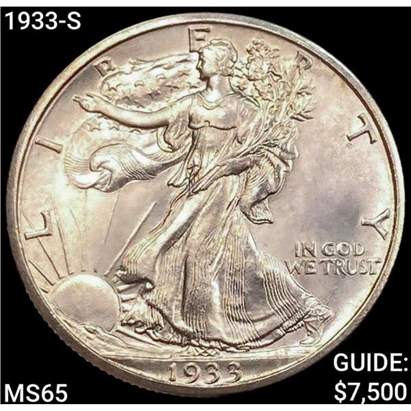 1933-S Walking Liberty Half Dollar GEM BU