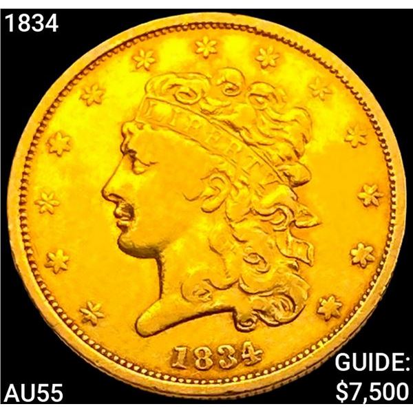 1834 $5 Gold Half Eagle HIGH GRADE