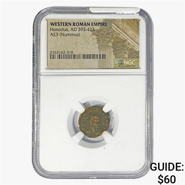 West Roman Honorius, AD 393-423 AE3 Nummus