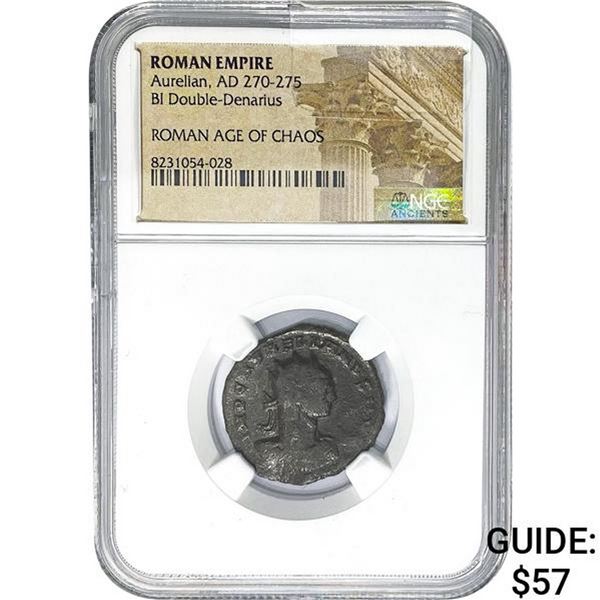 Roman Aurelian AD 270-275 BI DBL Denarius