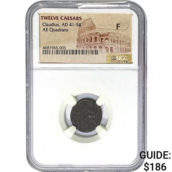 Twelve Caesars Claudius AD 41-54 AE Quadrans