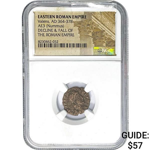 East Roman Valens AD 364-378 AE3 Nummus