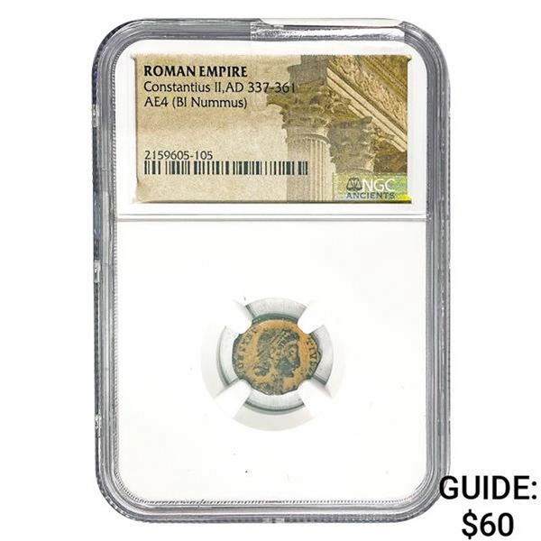 Roman Constantius II, AD 337-361 AE4 BI Nummus