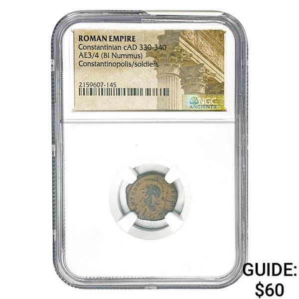 Roman Constantinian cAD 33-340 AE3/4 BI Nummus