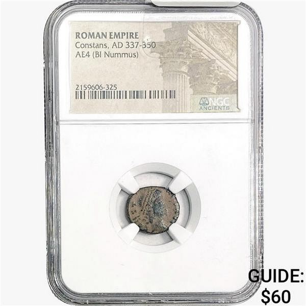 Roman Constans, AD 337-350 AE4 BI Nummus