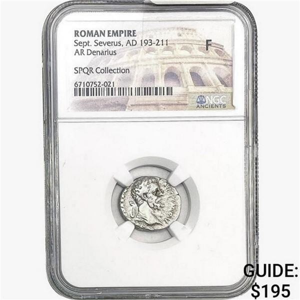 Roman Sept. Severus, AD 193-211 Silver Denarius NGC F