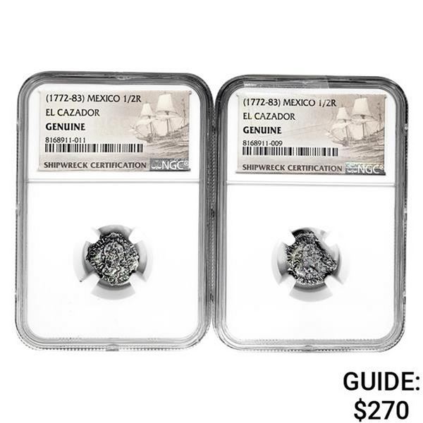 1772-1783 AD [2] El Cazador Silver 1/2 Reales NGC