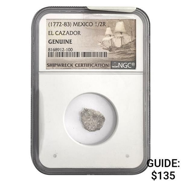 1772-83 Mexico 1/2R El Cazador NGC GENUINE