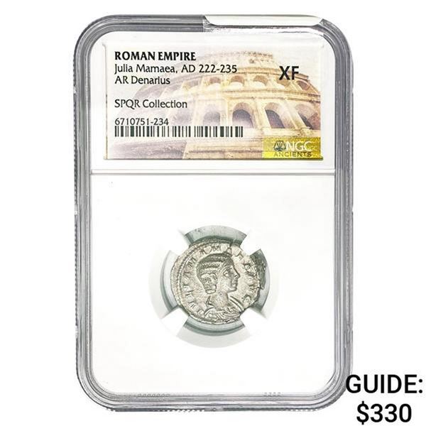 Roman Julia Mamaea, AD 222-235 Silver Denarius NGC XF