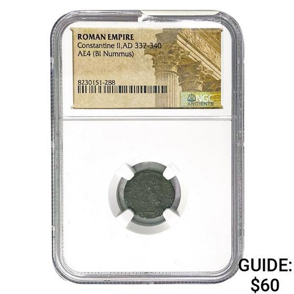 Roman Constantine I, AD 307-337 AE4 BI Nummus NGC