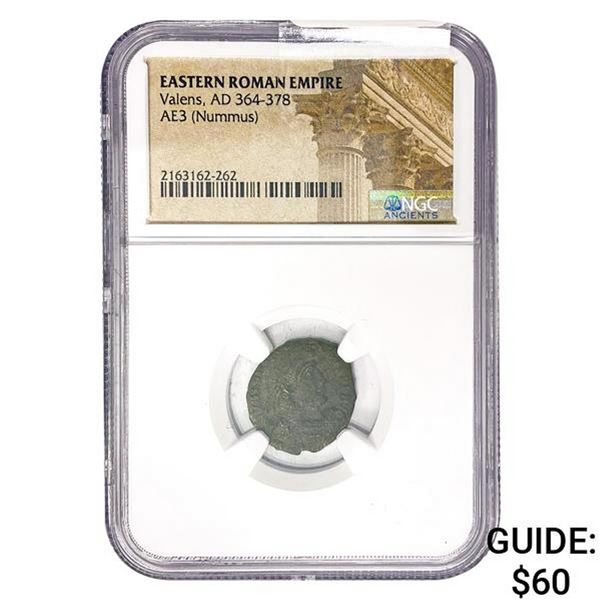 East Roman Valens, AD 364-378 AE3 Nummus NGC