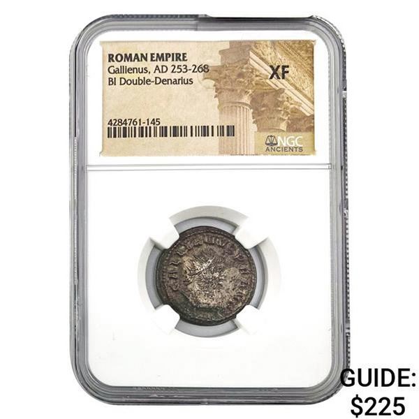 Roman Gallienus, AD 253-268 BI Dbl-Denarius NGC XF