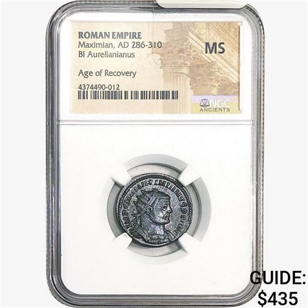 Roman Maximian, AD 286-310 BI Aurelianianus NGC MS